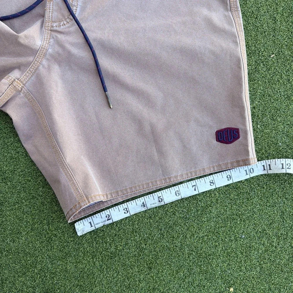 Deus Ex Machina Swim Board Shorts Mens 34 Brown Colourblock Drawstring